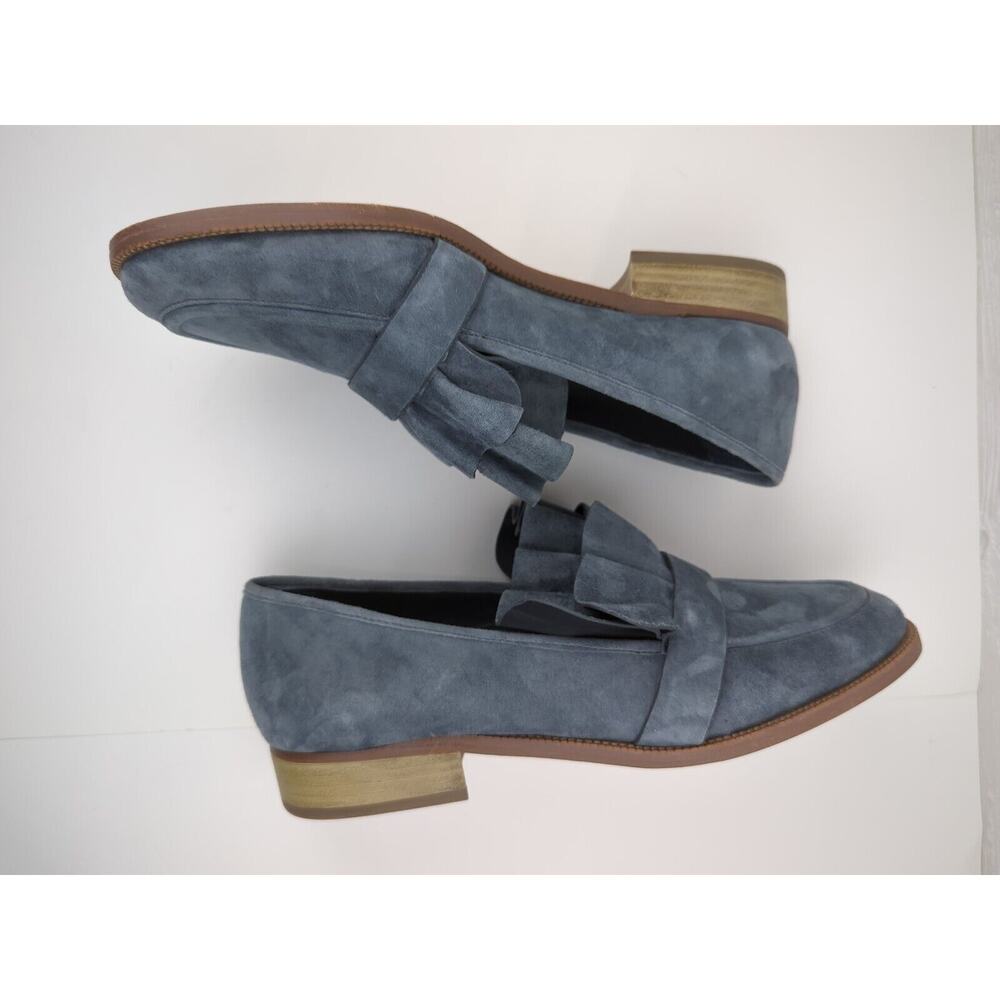 Poor La Victoire Tenley Blue Gray Suede Loafers 9.5 UK 40 - Picture 6 of 8
